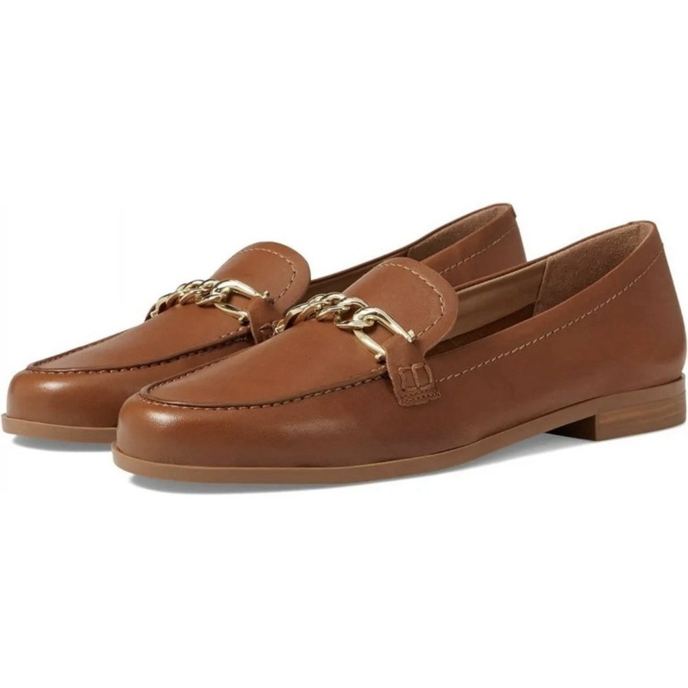 Naturalizer‎ Women Sawyer Loafer English Tea Brown Size 9.5 Wide Chain